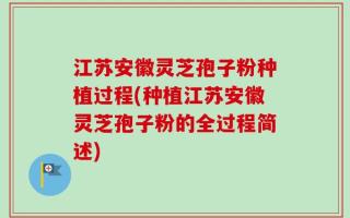 江苏安徽灵芝孢子粉种植过程(种植江苏安徽灵芝孢子粉的全过程简述)