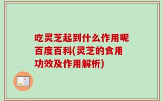 吃灵芝起到什么作用呢百度百科(灵芝的食用功效及作用解析)