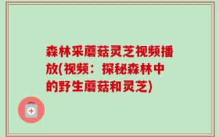 森林采蘑菇灵芝视频播放(视频：探秘森林中的野生蘑菇和灵芝)
