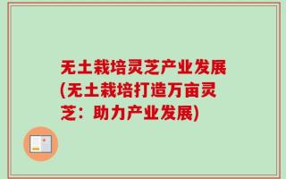 无土栽培灵芝产业发展(无土栽培打造万亩灵芝：助力产业发展)