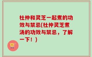 杜仲和灵芝一起煮的功效与禁忌(杜仲灵芝煮汤的功效与禁忌，了解一下！)