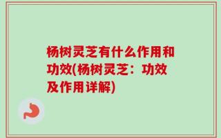 杨树灵芝有什么作用和功效(杨树灵芝：功效及作用详解)
