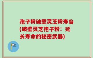 孢子粉破壁灵芝粉寿谷(破壁灵芝孢子粉：延长寿命的秘密武器)