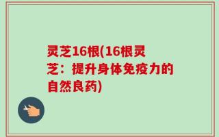 灵芝16根(16根灵芝：提升身体免疫力的自然良药)