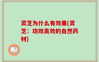 灵芝为什么有效果(灵芝：功效高效的自然药材)