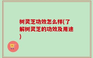 树灵芝功效怎么样(了解树灵芝的功效及用途)