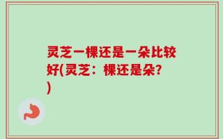 灵芝一棵还是一朵比较好(灵芝：棵还是朵？)