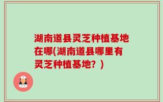 湖南道县灵芝种植基地在哪(湖南道县哪里有灵芝种植基地？)