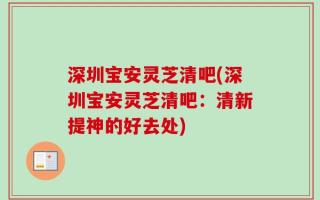 深圳宝安灵芝清吧(深圳宝安灵芝清吧：清新提神的好去处)