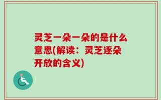 灵芝一朵一朵的是什么意思(解读：灵芝逐朵开放的含义)