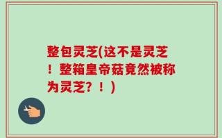 整包灵芝(这不是灵芝！整箱皇帝菇竟然被称为灵芝？！)