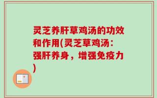 灵芝养肝草鸡汤的功效和作用(灵芝草鸡汤：强肝养身，增强免疫力)