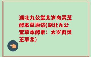 湖北九公堂太岁肉灵芝酵本草原浆(湖北九公堂草本酵素：太岁肉灵芝草浆)