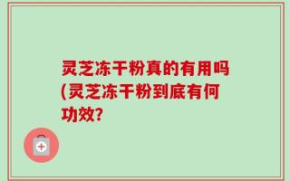 灵芝冻干粉真的有用吗(灵芝冻干粉到底有何功效？