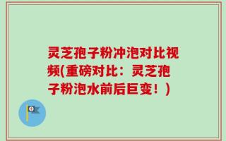 灵芝孢子粉冲泡对比视频(重磅对比：灵芝孢子粉泡水前后巨变！)