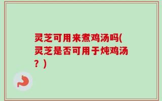 灵芝可用来煮鸡汤吗(灵芝是否可用于炖鸡汤？)