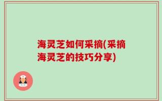 海灵芝如何采摘(采摘海灵芝的技巧分享)