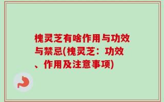 槐灵芝有啥作用与功效与禁忌(槐灵芝：功效、作用及注意事项)