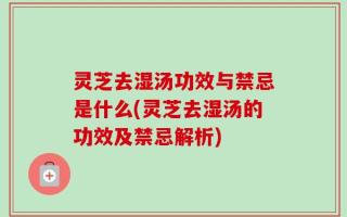 灵芝去湿汤功效与禁忌是什么(灵芝去湿汤的功效及禁忌解析)