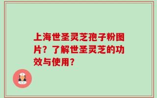 上海世圣灵芝孢子粉图片？了解世圣灵芝的功效与使用？