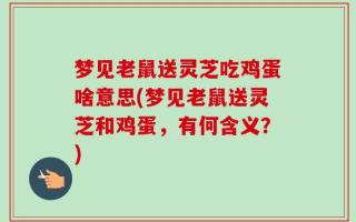 梦见老鼠送灵芝吃鸡蛋啥意思(梦见老鼠送灵芝和鸡蛋，有何含义？)