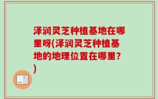 泽润灵芝种植基地在哪里呀(泽润灵芝种植基地的地理位置在哪里？)