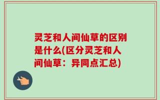 灵芝和人间仙草的区别是什么(区分灵芝和人间仙草：异同点汇总)