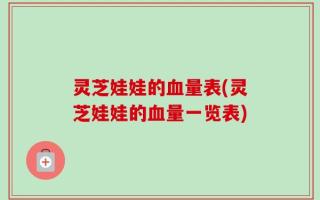 灵芝娃娃的血量表(灵芝娃娃的血量一览表)