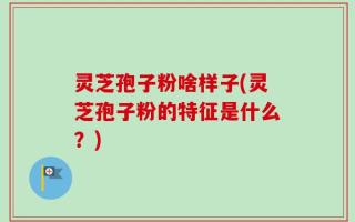 灵芝孢子粉啥样子(灵芝孢子粉的特征是什么？)