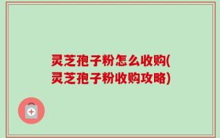 灵芝孢子粉怎么收购(灵芝孢子粉收购攻略)