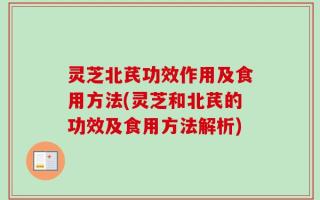 灵芝北芪功效作用及食用方法(灵芝和北芪的功效及食用方法解析)