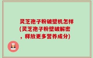 灵芝孢子粉破壁机怎样(灵芝孢子粉壁破解密，释放更多营养成分)