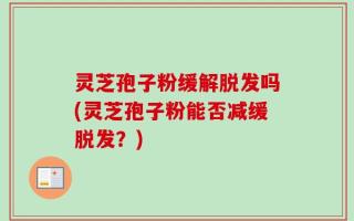 灵芝孢子粉缓解脱发吗(灵芝孢子粉能否减缓脱发？)
