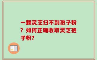 一颗灵芝扫不到孢子粉？如何正确收取灵芝孢子粉？