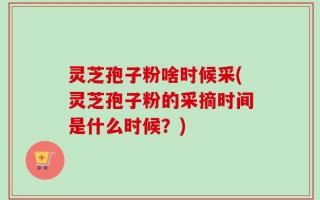 灵芝孢子粉啥时候采(灵芝孢子粉的采摘时间是什么时候？)