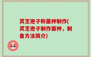 灵芝孢子粉菌种制作(灵芝孢子制作菌种，制备方法简介)