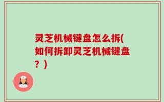 灵芝机械键盘怎么拆(如何拆卸灵芝机械键盘？)