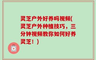 灵芝户外好养吗视频(灵芝户外种植技巧，三分钟视频教你如何好养灵芝！)
