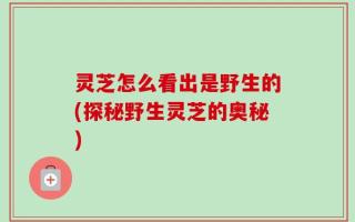 灵芝怎么看出是野生的(探秘野生灵芝的奥秘)