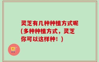 灵芝有几种种植方式呢(多种种植方式，灵芝你可以这样种！)