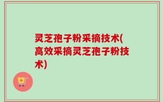 灵芝孢子粉采摘技术(高效采摘灵芝孢子粉技术)