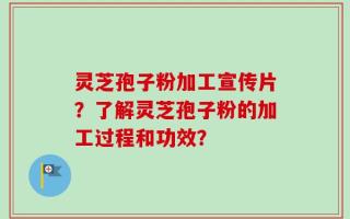 灵芝孢子粉加工宣传片？了解灵芝孢子粉的加工过程和功效？