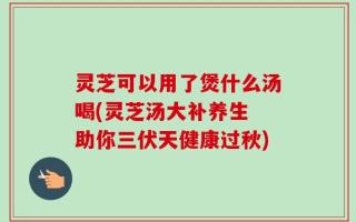 灵芝可以用了煲什么汤喝(灵芝汤大补养生 助你三伏天健康过秋)