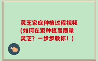 灵芝家庭种植过程视频(如何在家种植高质量灵芝？一步步教你！)