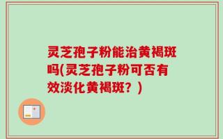 灵芝孢子粉能治黄褐斑吗(灵芝孢子粉可否有效淡化黄褐斑？)