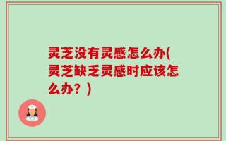 灵芝没有灵感怎么办(灵芝缺乏灵感时应该怎么办？)