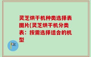 灵芝烘干机种类选择表图片(灵芝烘干机分类表：按需选择适合的机型