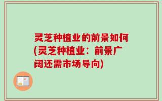 灵芝种植业的前景如何(灵芝种植业：前景广阔还需市场导向)