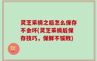 灵芝采摘之后怎么保存不会坏(灵芝采摘后保存技巧，保鲜不馁败)