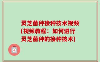 灵芝菌种接种技术视频(视频教程：如何进行灵芝菌种的接种技术)